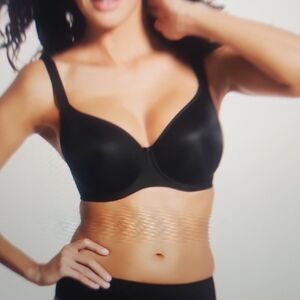 Fantasie Black Underwire Smoothing Seamless Balcony Bra Size 34D